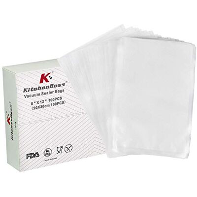 KitchenBoss Buste Sacchetti Sottovuoto Alimenti:Rotoli Macchina Sottovuoto Alimenti, Rotolo Buste Sottovuoto senza BPA, 100 Buste 20x30m Rotolo per Sottovuoto Sacchetti Alimenti Goffrati KitchenBoss Buste Sacchetti Sottovuoto Alimenti:Rotoli Macchina Sottovuoto Alimenti, Rotolo Buste Sottovuoto senza BPA, 100 Buste 20x30m Rotolo per Sottovuoto Sacchetti Alimenti Goffrati
