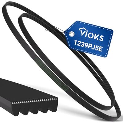 VIOKS Cinghia trapezoidale 1239PJ5E di ricambio per lavatrice Whirlpool 481235818214 VIOKS Cinghia trapezoidale 1239PJ5E di ricambio per lavatrice Whirlpool 481235818214