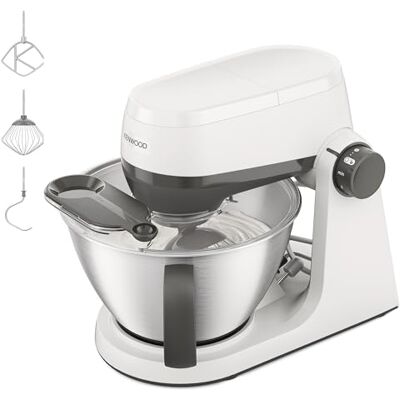 Kenwood Multi Tasker – Impastatrice Planetaria con Testa Sollevabile, Ciotola 4,3L, Capacità 1,7 kg Impasto, con accessorio Frullatore, Attacco Accessori e Paraschizzi, Bianca () Kenwood Multi Tasker – Impastatrice Planetaria con Testa Sollevabile, Ciotola 4,3L, Capacità 1,7 kg Impasto, con accessorio Frullatore, Attacco Accessori e Paraschizzi, Bianca ()