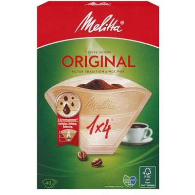 Melitta Cartine filtranti classiche, 1 x 4, confezione da 40, 100 g Melitta Cartine filtranti classiche, 1 x 4, confezione da 40, 100 g