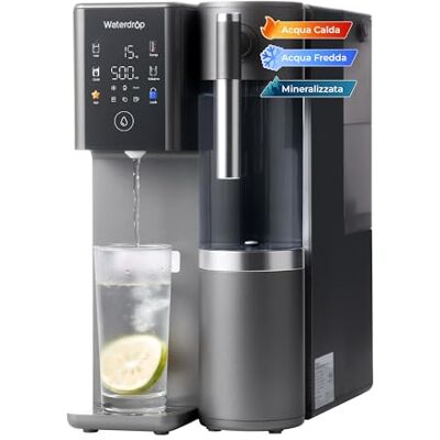 Waterdrop A2G Mineralizzata Sistema RO, Acqua Calda Istantanea e Fredda Osmosi Inversa Sistema, Filtrazione a 6 Stadi, 6 Temperature, Acqua Calda, Fredda & Ambiente, Rapporto 3:1 Pura/Scarico Waterdrop A2G Mineralizzata Sistema RO, Acqua Calda Istantanea e Fredda Osmosi Inversa Sistema, Filtrazione a 6 Stadi, 6 Temperature, Acqua Calda, Fredda & Ambiente, Rapporto 3:1 Pura/Scarico