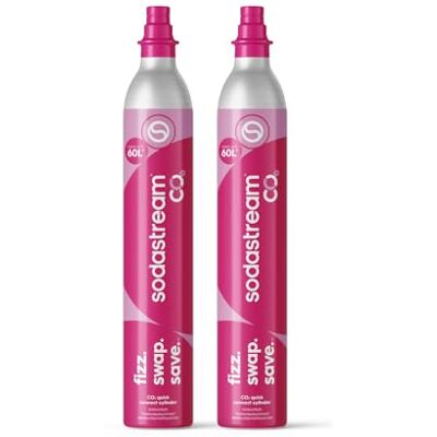 sodastream – 2x Cilindro CO₂ Quick Connect, fino a 120L di acqua frizzante sodastream – 2x Cilindro CO₂ Quick Connect, fino a 120L di acqua frizzante