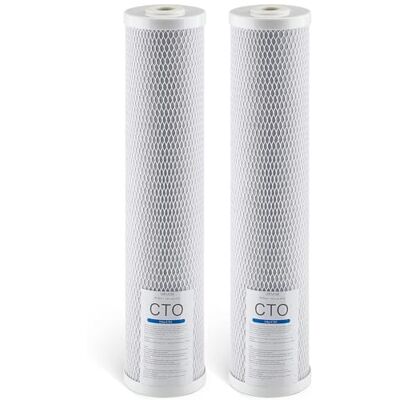 VEVOR Cartuccia di Ricambio, per Filtro Acqua per Tutta la Casa, Blocco di Carbone Attivo CTO da 115 x 507 mm, Filtro di ricambio per Filtraggio dell'Acqua a 3 stadi, Riduce Cloro, 2 Pezzi VEVOR Cartuccia di Ricambio, per Filtro Acqua per Tutta la Casa, Blocco di Carbone Attivo CTO da 115 x 507 mm, Filtro di ricambio per Filtraggio dell'Acqua a 3 stadi, Riduce Cloro, 2 Pezzi