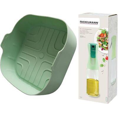 Fackelmann Set Stampo da forno quadrato e Oliera Spray, Accessori per Friggitrice ad Aria, Utensili da Cucina Antiaderenti Riutilizzabili, Resistente al Calore e Lavabile in Lavastoviglie Fackelmann Set Stampo da forno quadrato e Oliera Spray, Accessori per Friggitrice ad Aria, Utensili da Cucina Antiaderenti Riutilizzabili, Resistente al Calore e Lavabile in Lavastoviglie