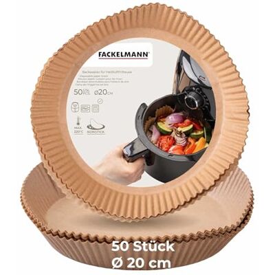 Fackelmann Stampi in carta per friggitrice ad aria 20cm - Riutilizzabili ed ecologici Fackelmann Stampi in carta per friggitrice ad aria 20cm - Riutilizzabili ed ecologici