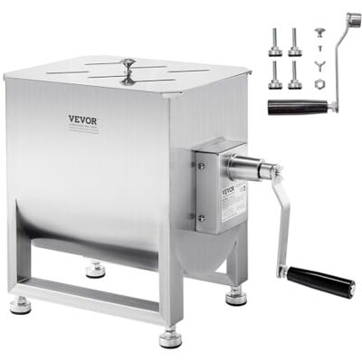 VEVOR Impastatrice Manuale per Carne, Miscelazione Massima Carne 20,4 kg, Frullatore con Riduttore in Acciaio Inox, Mpastatrice Manuale per Salsicce Carne Tritata 568 x 330 x 450 mm VEVOR Impastatrice Manuale per Carne, Miscelazione Massima Carne 20,4 kg, Frullatore con Riduttore in Acciaio Inox, Mpastatrice Manuale per Salsicce Carne Tritata 568 x 330 x 450 mm