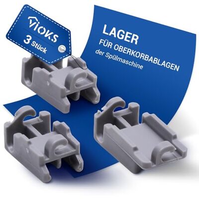VIOKS Supporto di ricambio per Bosch Siemens 00418674 418674 Set per ripiani superiori per lavastoviglie, 3 pezzi, cestello superiore VIOKS Supporto di ricambio per Bosch Siemens 00418674 418674 Set per ripiani superiori per lavastoviglie, 3 pezzi, cestello superiore