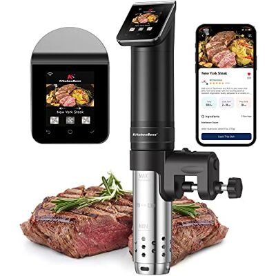 KitchenBoss Wifi Sous Vide Roner: WLAN Professionali Roner Cucina, 40-90℃ Cottura Bassa Temperatura, TFT,Silenzioso,1100W,IPX7 Impermeabile,APP KitchenBoss Wifi Sous Vide Roner: WLAN Professionali Roner Cucina, 40-90℃ Cottura Bassa Temperatura, TFT,Silenzioso,1100W,IPX7 Impermeabile,APP