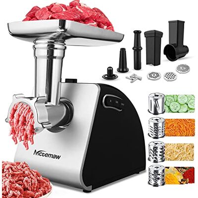 COOCHEER Tritacarne elettrico, Multifunzione Tritacarne Tritatutto 5 IN 1 con 3 dischi forati, 4 lame, accessori per salsicce e kibbe per cucina domestica& carne COOCHEER Tritacarne elettrico, Multifunzione Tritacarne Tritatutto 5 IN 1 con 3 dischi forati, 4 lame, accessori per salsicce e kibbe per cucina domestica& carne