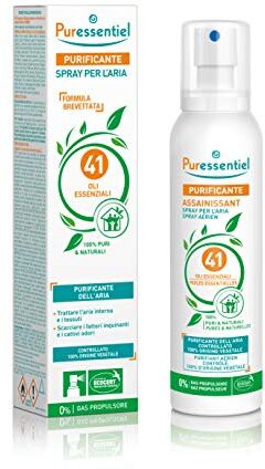 Puressentiel Spray Purificante per l'Aria ai 41 Oli Essenziali, 100% Puri e Naturali, Purifica, Tratta e Igienizza i Tessuti, con Formula Brevettata, 0% Gas Propulsore, 200 ml