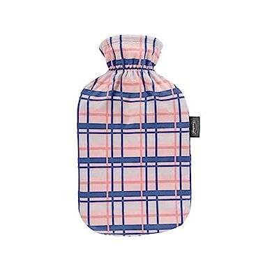 Fashy Borsa dell'acqua calda con rivestimento in ratina, motivo a quadri, albicocca, 2,0 l Fashy Borsa dell'acqua calda con rivestimento in ratina, motivo a quadri, albicocca, 2,0 l