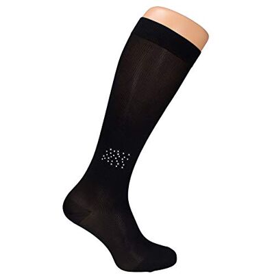 Hydas Calze di sostegno, alla moda e discrete, con strass, prodotto medicina Kl. 1, taglia 36/38, 36/38, nero Hydas Calze di sostegno, alla moda e discrete, con strass, prodotto medicina Kl. 1, taglia 36/38, 36/38, nero