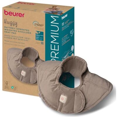 Beurer Huggy termoforo per spalle ponderato, cuscino cervicale senza fili 1,1 kg di peso, cuscino cervicale riscaldante con imbottitura in perle di vetro, 3 livelli di temperatura, lavabile Beurer Huggy termoforo per spalle ponderato, cuscino cervicale senza fili 1,1 kg di peso, cuscino cervicale riscaldante con imbottitura in perle di vetro, 3 livelli di temperatura, lavabile