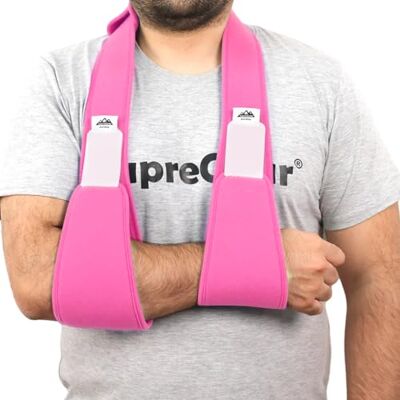 supregear Supporto Braccio Immobilizzatore Spalla, Tutore Leggero e Confortevole per Spalla Infortunata, Frattura, Lussazione, Distorsione, Sinistra/Destra, Uomo Donna, Rosa supregear Supporto Braccio Immobilizzatore Spalla, Tutore Leggero e Confortevole per Spalla Infortunata, Frattura, Lussazione, Distorsione, Sinistra/Destra, Uomo Donna, Rosa