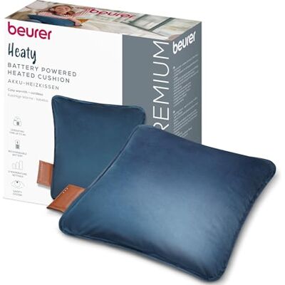 Beurer Heaty Termoforo, termoforo senza fili con batteria ricaricabile, con spegnimento automatico e 3 livelli di temperatura, con riscaldamento rapido, morbido velluto, blu Beurer Heaty Termoforo, termoforo senza fili con batteria ricaricabile, con spegnimento automatico e 3 livelli di temperatura, con riscaldamento rapido, morbido velluto, blu