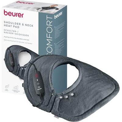 Beurer HK 66 Cosy Termoforo per spalle e cervicale, termoforo elettrico di forma anatomica con chiusura magnetica, 3 livelli di temperatura con spegnimento automatico, lavabile Beurer HK 66 Cosy Termoforo per spalle e cervicale, termoforo elettrico di forma anatomica con chiusura magnetica, 3 livelli di temperatura con spegnimento automatico, lavabile