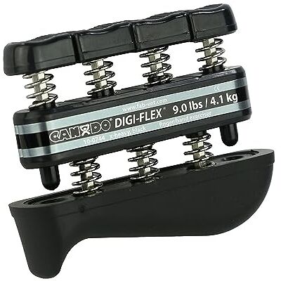 Cando Digi-Flex Esercitatore per Mano, Nero Resistenza Extra Elevata, Allenatore per Forza di Dita e Mano, Resistenza di 4,1 kg per le Dita / 14,1 kg per la Mano Cando Digi-Flex Esercitatore per Mano, Nero Resistenza Extra Elevata, Allenatore per Forza di Dita e Mano, Resistenza di 4,1 kg per le Dita / 14,1 kg per la Mano