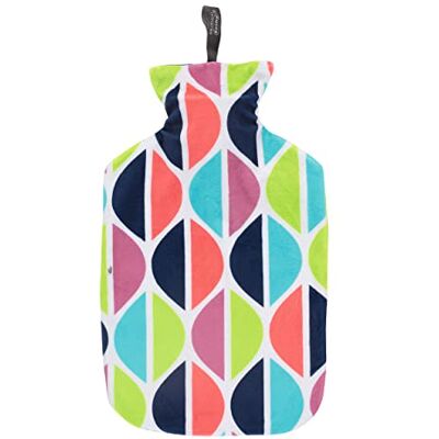 Fashy Borsa dell'acqua calda, 2,0 l, con rivestimento e chiusura in velcro, multicolore, Fashy Borsa dell'acqua calda, 2,0 l, con rivestimento e chiusura in velcro, multicolore,