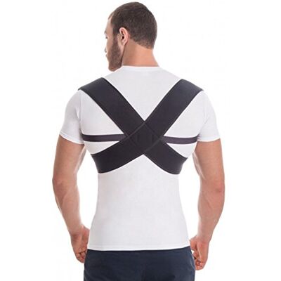 TOROS-GROUP Correzione posturale dritto, supporto per spalle e schiena, fasciatura posturale con misura regolabile, per uomini e donne, regolabile in neoprene di alta qualità, nero, misura grande TOROS-GROUP Correzione posturale dritto, supporto per spalle e schiena, fasciatura posturale con misura regolabile, per uomini e donne, regolabile in neoprene di alta qualità, nero, misura grande