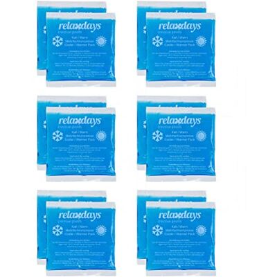 Relaxdays Ghiaccio Gel Termico, 12 Sacchetti Multiuso, 14 x 13 cm, Terapia Caldo Freddo, Cuscinetti Refrigeranti, Blu Relaxdays Ghiaccio Gel Termico, 12 Sacchetti Multiuso, 14 x 13 cm, Terapia Caldo Freddo, Cuscinetti Refrigeranti, Blu