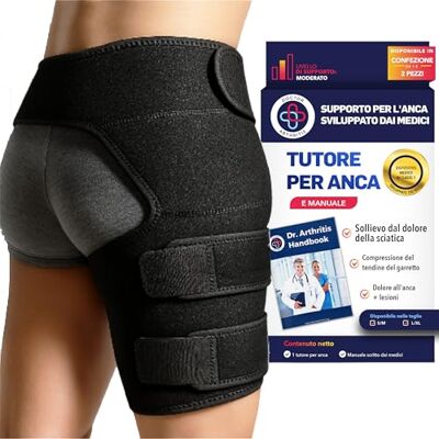 Dr. Arthritis Tutore per l’Anca Destra Ideato da Medici – Supporto Inguinale per Nervo Sciatico – Fascia Coscia Inguine a Compressione (Taglia L/XL, Nero) Dr. Arthritis Tutore per l’Anca Destra Ideato da Medici – Supporto Inguinale per Nervo Sciatico – Fascia Coscia Inguine a Compressione (Taglia L/XL, Nero)