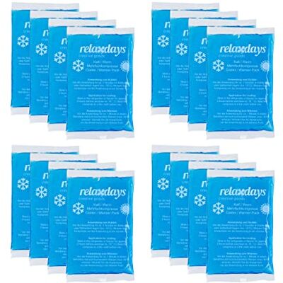 Relaxdays Ghiaccio Gel Termico, 16 Sacchetti Terapia Caldo Freddo, 9x15 cm, Cuscinetti Refrigeranti, Primo Soccorso, Blu Relaxdays Ghiaccio Gel Termico, 16 Sacchetti Terapia Caldo Freddo, 9x15 cm, Cuscinetti Refrigeranti, Primo Soccorso, Blu