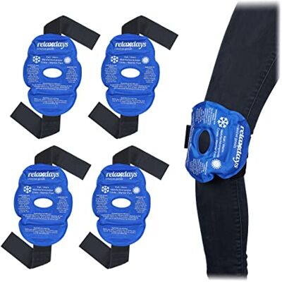 Relaxdays Fascia Ghiaccio per Ginocchio, Set da 4 Cuscinetti per Terapia Caldo o Freddo, Riutilizzabile, a Strappo, Blu Relaxdays Fascia Ghiaccio per Ginocchio, Set da 4 Cuscinetti per Terapia Caldo o Freddo, Riutilizzabile, a Strappo, Blu
