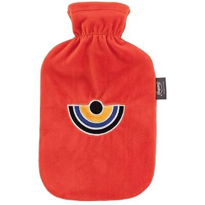 Fashy Borsa dell'acqua calda con rivestimento in ratina e ricamo a semicerchio, arancione, 2 l Fashy Borsa dell'acqua calda con rivestimento in ratina e ricamo a semicerchio, arancione, 2 l