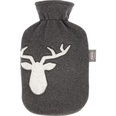 Fashy Borsa dell'acqua calda da 2,0 l, con rivestimento in pile e applicazione elaborata, grigio scuro Fashy Borsa dell'acqua calda da 2,0 l, con rivestimento in pile e applicazione elaborata, grigio scuro