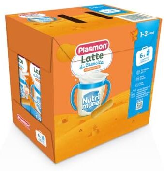 Plasmon Nutrimune Latte Biscotto 1-3 anni Liquido Confezione da 6 Brick da 1 Litro