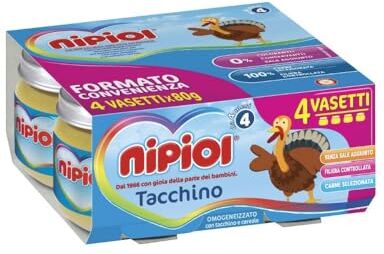 Nipiol Omogeneizzato al Tacchino e cereali 4x80 gr