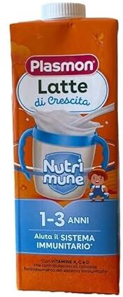 Plasmon Nutrimune Latte di Crescita 1-3 anni Liquido Confezione da 6 Brick da 1 Litro