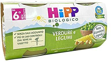 HiPP Biologico Omogeneizzato di Verdure e Legumi dai 6+ Mesi, 2 x 80g