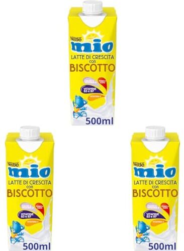 Mitac Latte di Crescita con Biscotto Liquido, 12 Brick da 500 ml (6 L) (Confezione da 3)