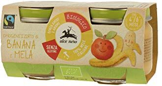 Alce Nero 8 x 80GR OMOGENEIZZATI FRUTTA  PRODOTTI BIOLOGICI POSSIBILITA' ORDINE MISTO (BANANA E MELA)