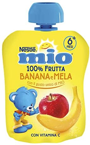 Mitac Merenda 100% Frutta Banana e Mela da spremere, Pouch 90 g