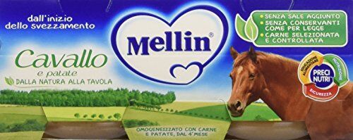 Mellin Omogeneizzato, con Carne di Cavallo e Patate, 160 gr [confezione da 12]