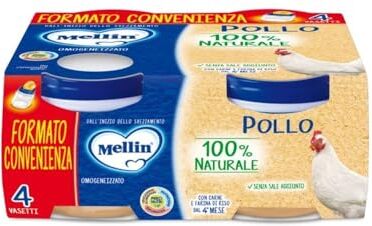 Mellin Omogeneizzato Pollo 4 Pezzi da 80 g- Totale: 320 g