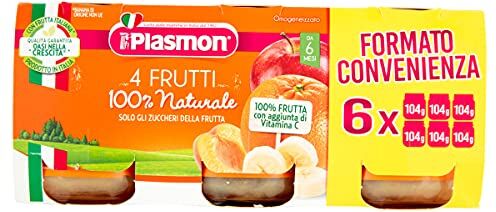 Plasmon Omogeneizzato Frutta Mista, 6x104 g