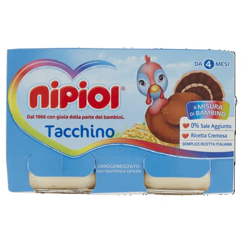 Nipiol Omogeneizzato Tacchino 2x120 g, 12 Confezioni