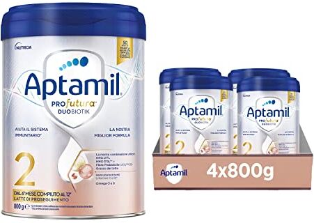 Aptamil PROFUTURA Duobiotik 2 Latte di Proseguimento in Polvere dal 6°compiuto al 12° mese (4 confezioni da 800g)