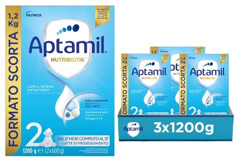 Aptamil 2 Latte in Polvere per Neonati dal 6° mese al 12° 3600 grammi (3 confezioni da 1200g)