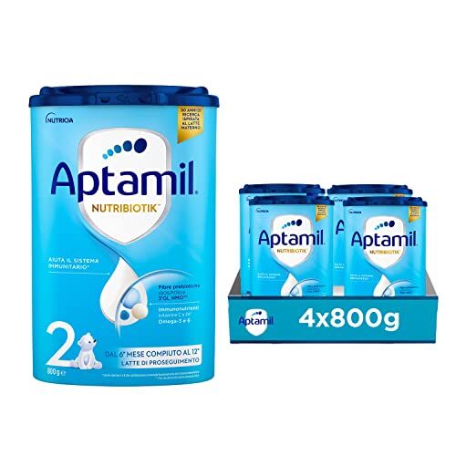 Aptamil Nutribiotik 2 Latte di Proseguimento in Polvere per lattanti ddai 6 ai 12 mesi Confezione da 3200 grammi (4 confezioni da 800g)