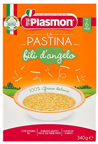 Plasmon La Pastina Fili d'Angelo 340g 12 Box Con Farina di grano tenero 100% Italiano, piccola e morbida in bocca