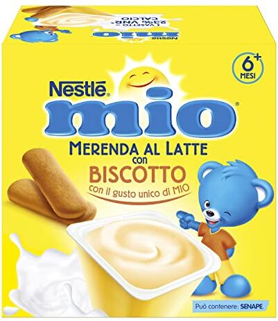 Mitac Merenda al Latte Biscotto, 4 Vasetti da 100 g (400 g)