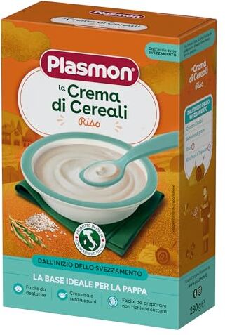 Plasmon Crema di Cereali di Riso 230g Con Ingredienti selezionati, La base ideale per la pappa, Confezione da 6