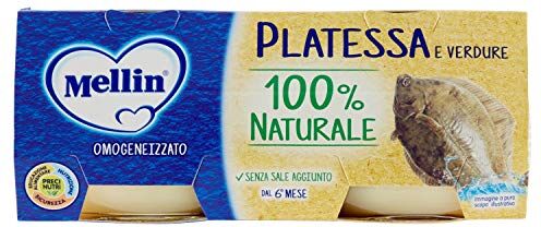 Mellin Omogeneizzato Di Platessa E Verdure 100% Naturale, 80 g, Confezione da 24