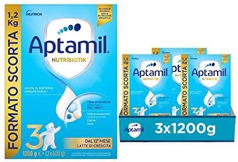 Aptamil 3 Latte in Polvere per Bambini dal 12° mese 3600 grammi (3 confezioni da 1200g)