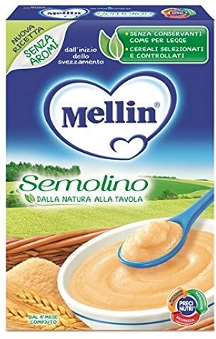 Mellin Semolino per Bambini, 4+ Mesi 500 gr [confezione da 12]