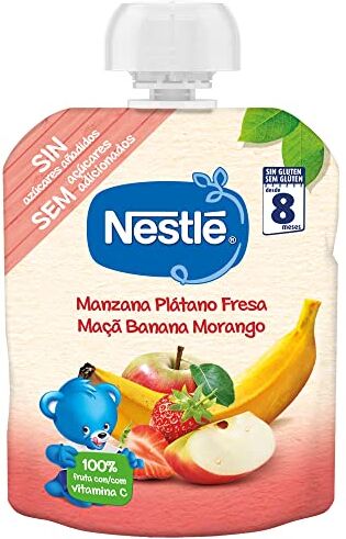 Nestlé Bolsita Puré Manzana, Plátano y Fresa, 8 Meses +, 90g